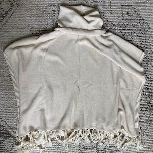 Cream turtle neck pancho
